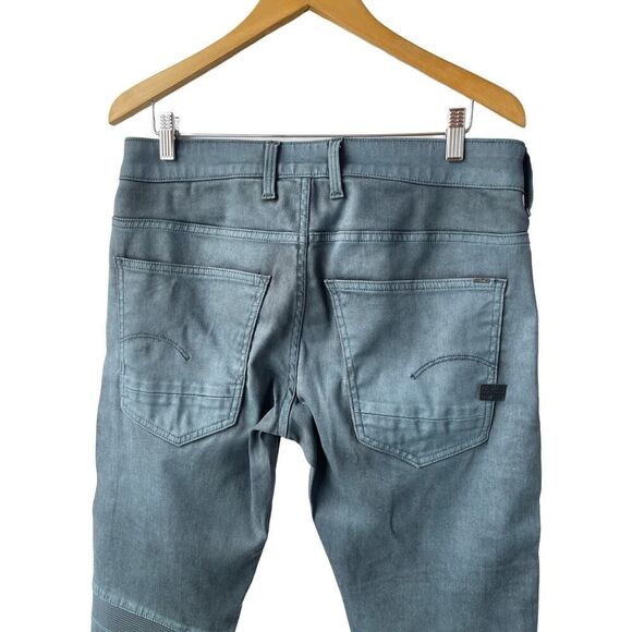 G Star Raw Jeans Mens 32 Motac 3D Slim Denim Biker Button Fly mid Rise pockets - Picture 7 of 14